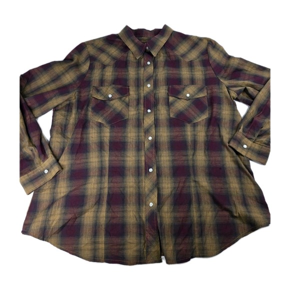 Roper Other - Roper Mens XXL Plaid Western Shirt Long‎ Sleeve Pearl Snap Front Cowboy Casual